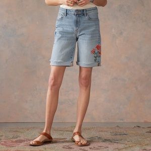 Embroidered Denim Women's Shorts